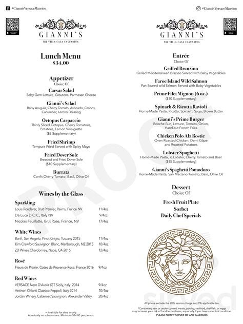 history of versace mansion|versace mansion dinner menu.